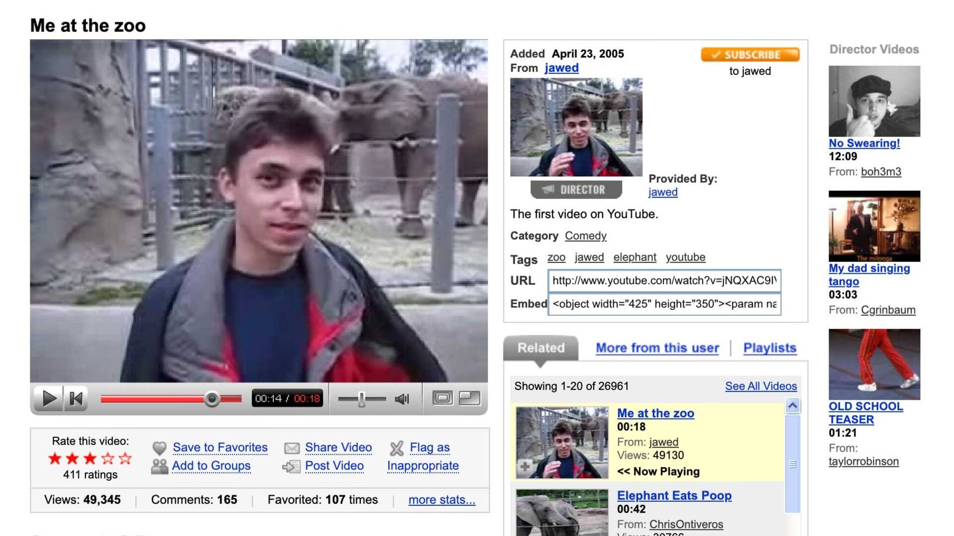 最近、最初の YouTube ビデオが有名な美術館に届きましたが、インターネットの私のお気に入りのコーナーが「クラシック」になったとは信じられません。