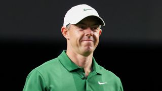 Rory McIlroy looks on during a TGL match