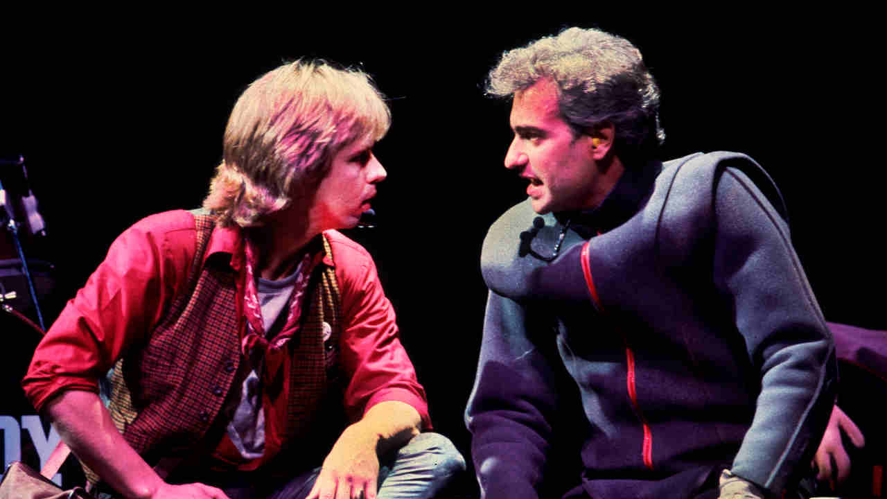 Styx&amp;rsquo;s Tommy Shaw and Dennis DeYoung performing onstage on the Kilroy Was Here tour in 1983