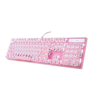 A pink typewriter style keyboard
