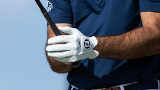 A close-up image of Max Homa's glove during the 2023 Genesis Scottish Open