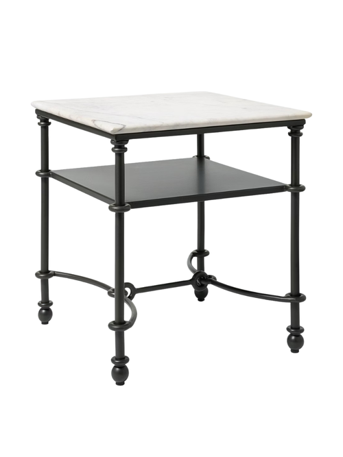 Metal and Marble Accent Table 