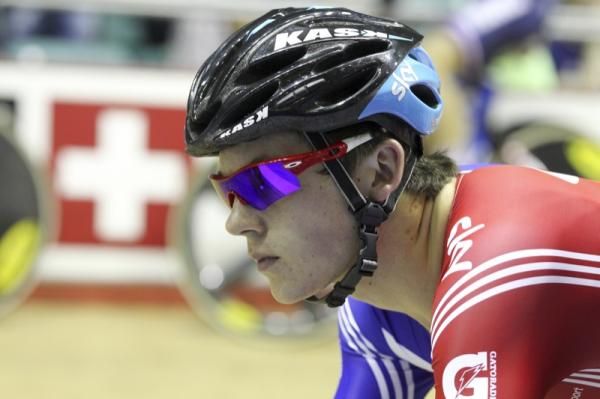 Ben Swift (GB) ready for the start of the men's Omnium scratch.
