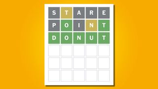 Wordle answer 748 on a yellow background