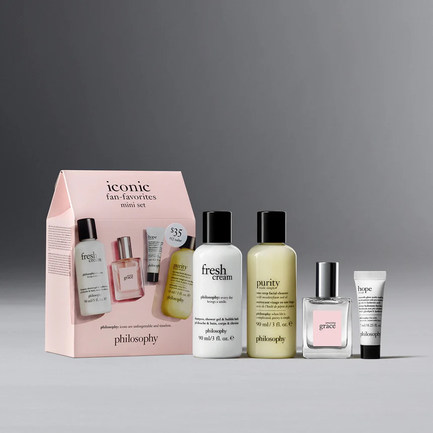 The four-piece Philosophy Fan Favorites mini set