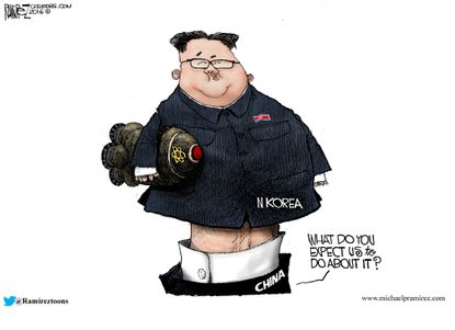 Political Cartoon World China North Korea 2016