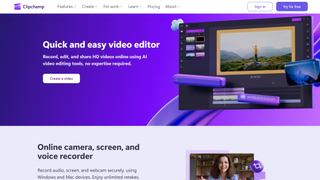 The Microsoft Clipchamp homepage