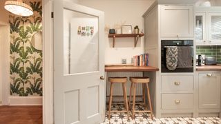 Breakfast bar in small kitchen