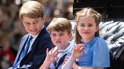 Prince George, Charlotte and Louis special Christmas explained, seen here in a carriage during Trooping The Colour