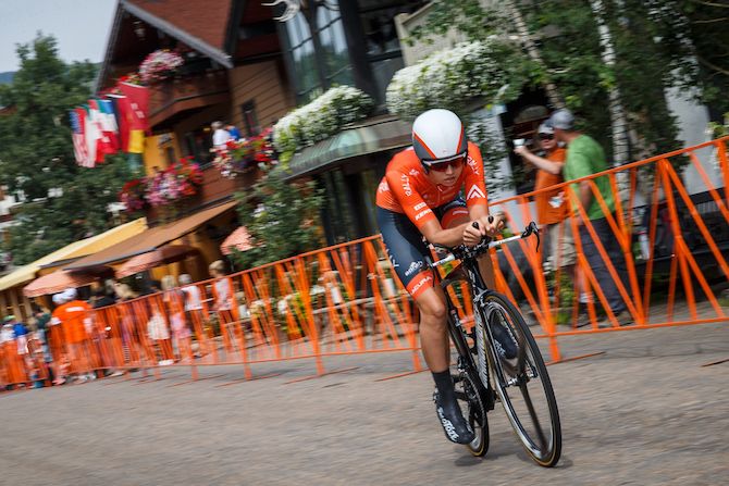 Gillian Ellsay (Rally) rode well to take third place on the stage 2 time trial at the 2018 Colorado Classic Women's Race