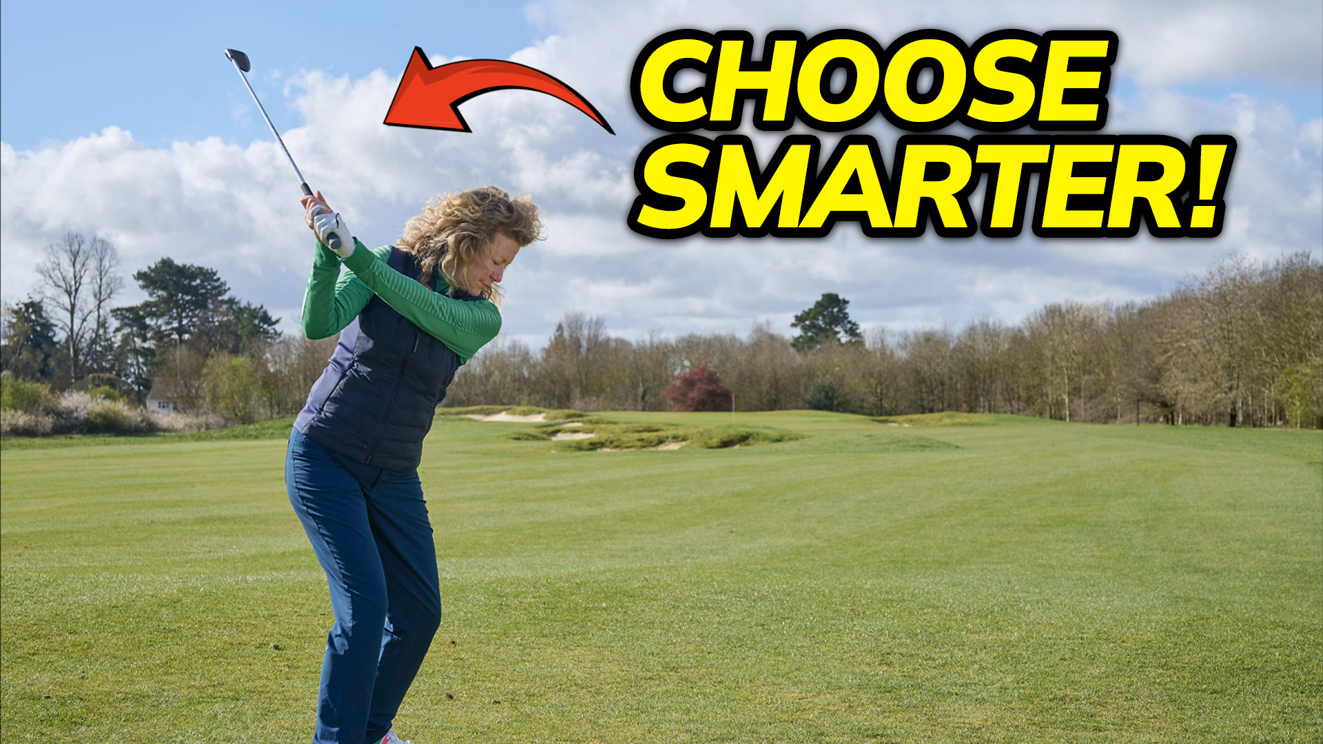 Katie Dawkins hitting an iron shot