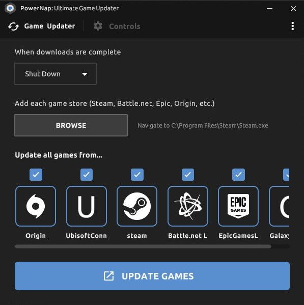 PowerNap screens