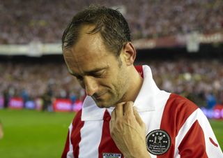 Athletic Club's Joseba Etxeberria in tears after losing the 2009 Copa del Rey final to Barcelona.