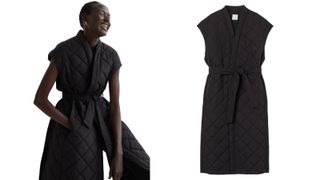 H&M CONSCIOUS COLLECTION BLACK QUILTED VEST