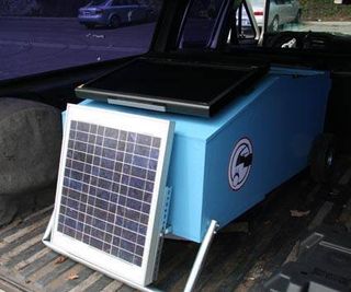 The solar Wii cart isn't too big to fit in a Chevy Suburban.