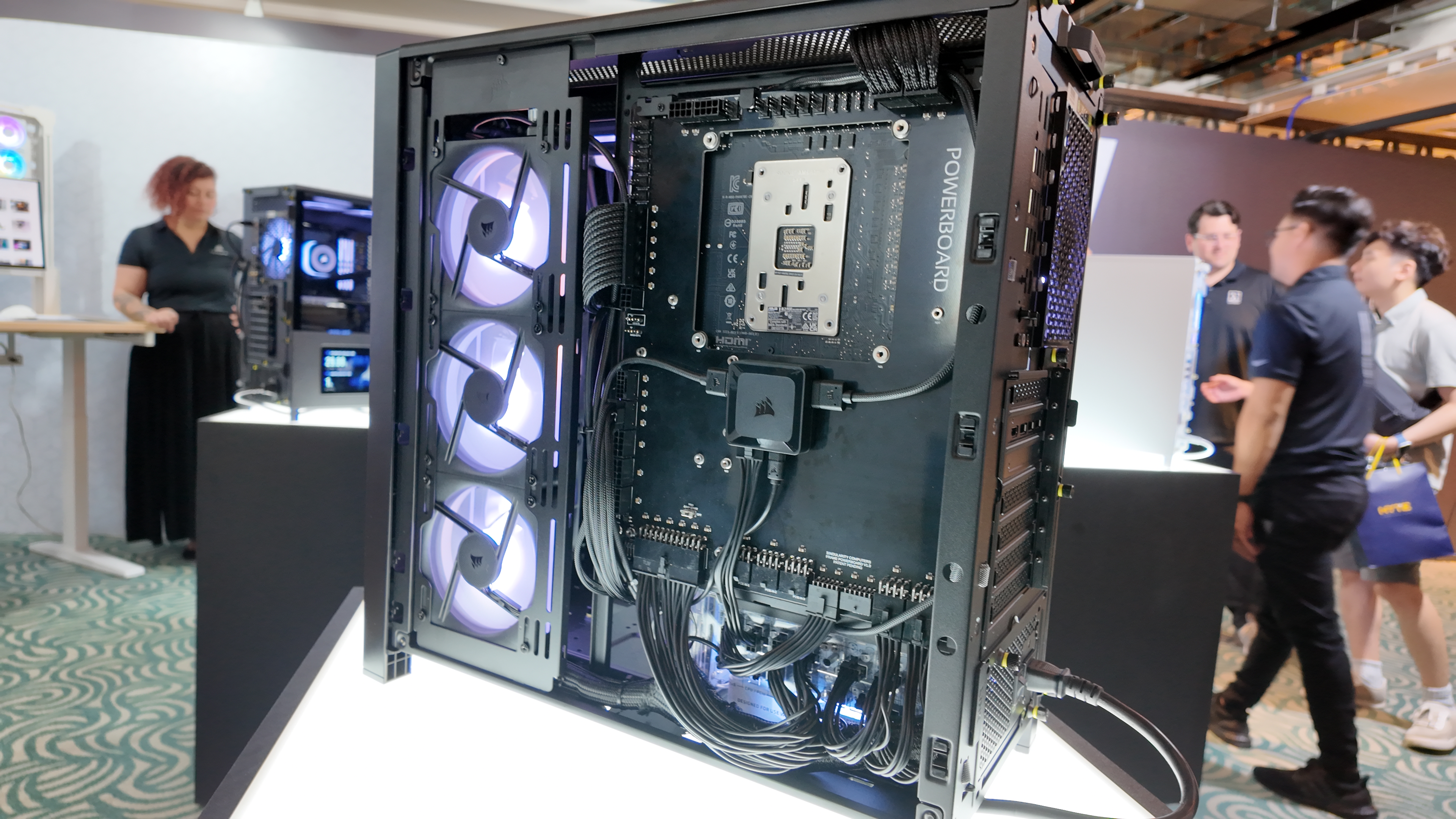 A Corsair translucent power supply at Computex 2025.