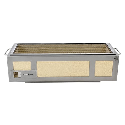 Kasai Konro Long Japanese Charcoal Grill &amp;ndash; Table Top Konro Bbq for Sear, Plancha &amp;amp; Robata Cooking &amp;ndash; Made in Britain &amp;ndash; Feeds 8-12 People &amp;ndash; 17.25kg