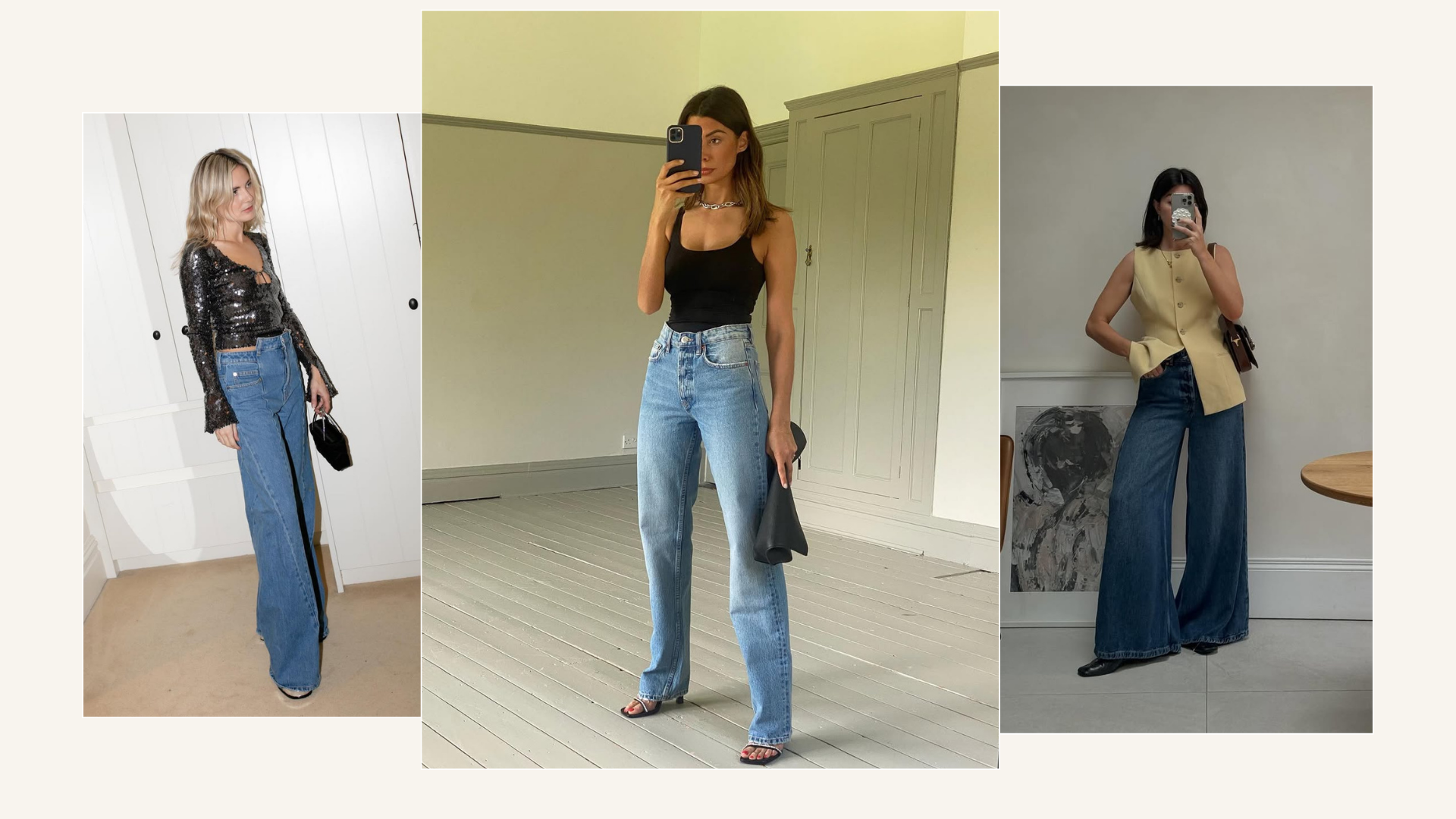 Stylish women wearing jeans and nice top outfits