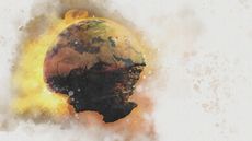 Illustration of the end of Earth, doomsday, destruction.
