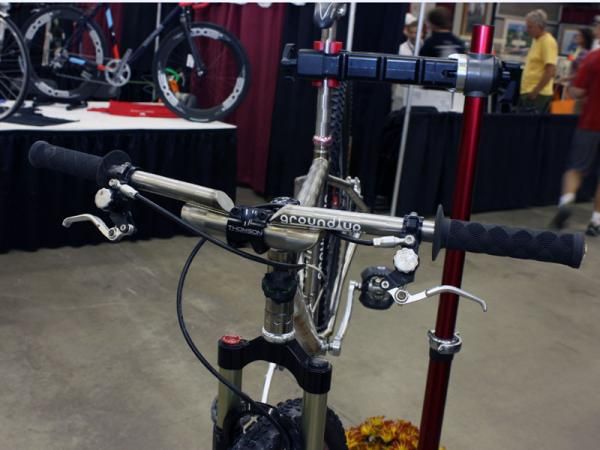 Riser bars are created by welding three separate pieces of titanium together.