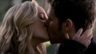 Klaus and Caroline in The Vampire Diaries.