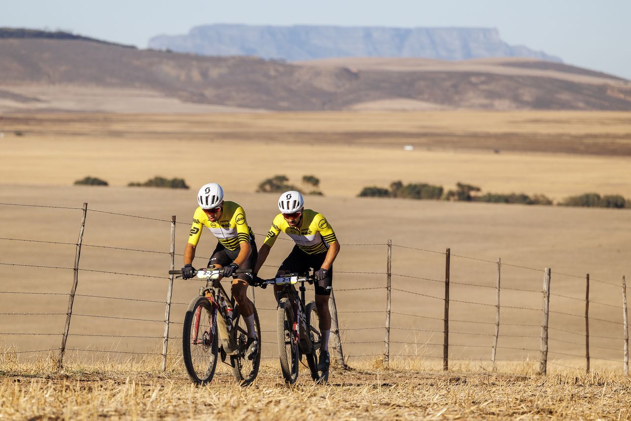 Riders during Stage 2 of the 2025 Absa Cape Epic Mountain Bike stage race held from Meerendal Wine Estate to Fairview, Paarl, Cape Town, South Africa on the 18th March 2025. Photo by Sam Clark/Cape Epic
PLEASE ENSURE THE APPROPRIATE CREDIT IS GIVEN TO THE PHOTOGRAPHER AND ABSA CAPE EPIC