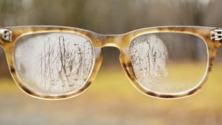 How to keep your glasses from fogging up: A pair of glasses with foggy lenses