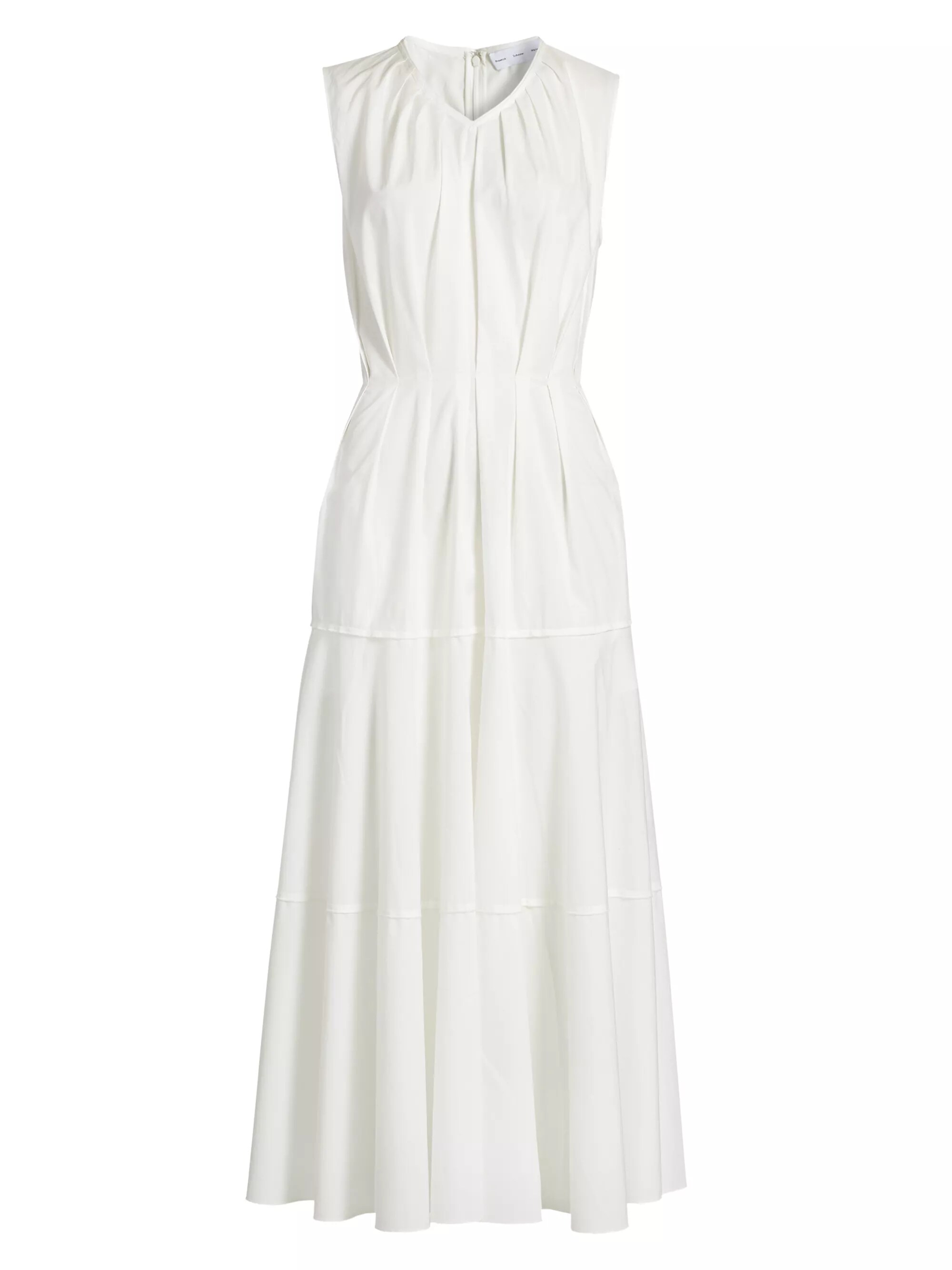 Kailey Stretch Poplin Pleated Midi-Dress