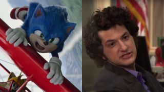 Sonic in Sonic the Hedgehog 2 and Jean-Ralphio from Parks and Recreation, pictured side by side.