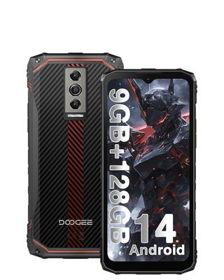 DOOGEE Blade 10 render showing front and back of Black Red varaint