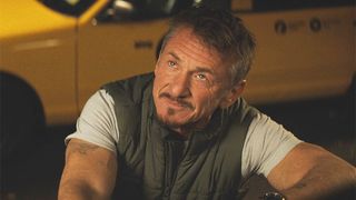 Sean Penn in front of a taxi in Daddio