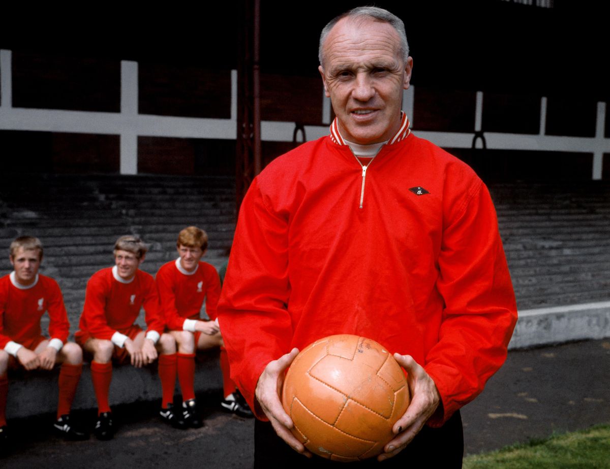 Liverpool manager Bill Shankly holding a football, 1969