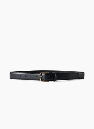 Essential Solid Brass Leather Belt