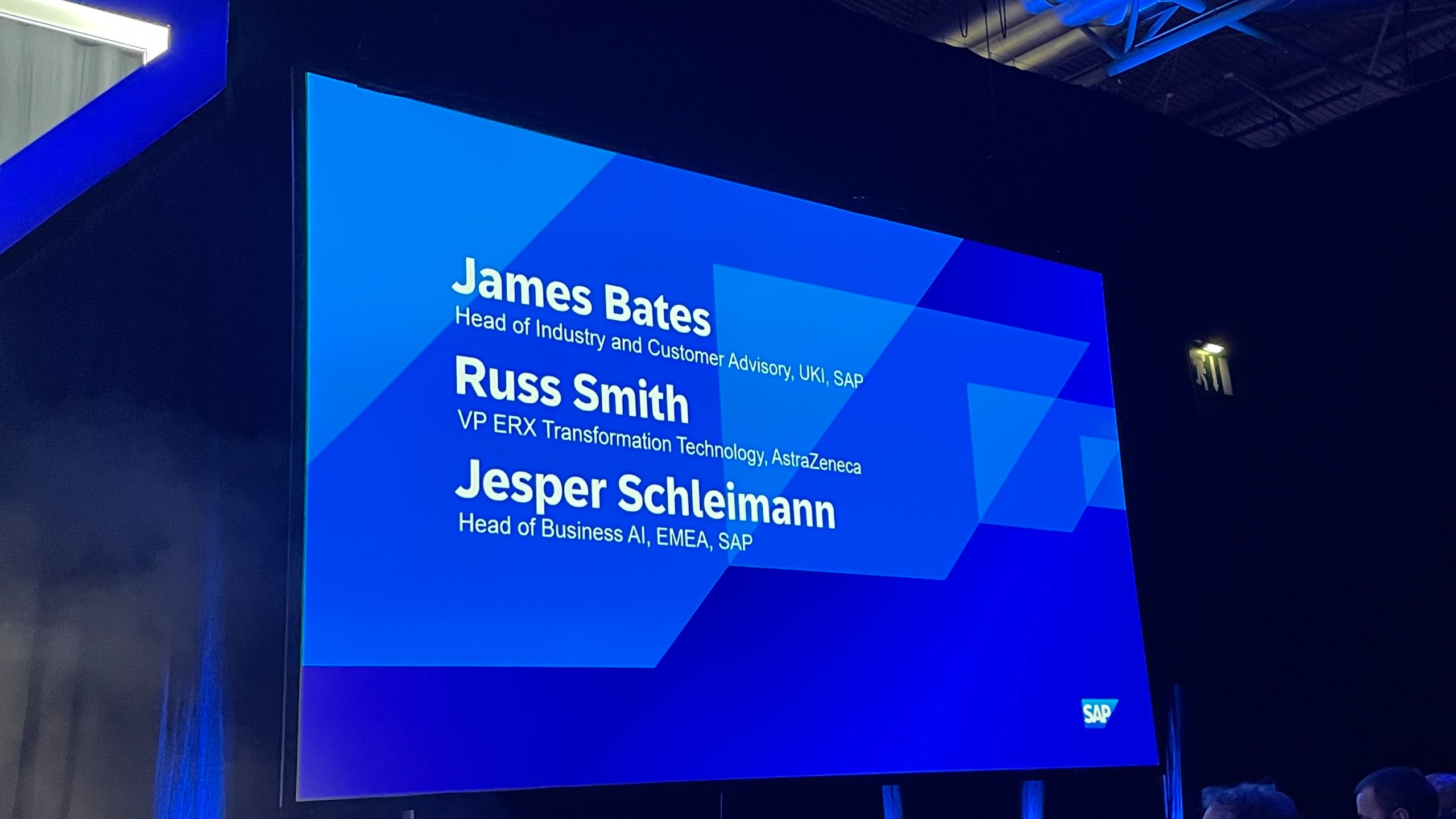 Slide giving the speakers' names and titles