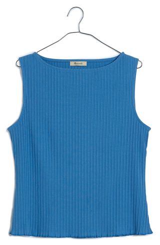 Geripptes Tanktop mit U-Boot-Ausschnitt