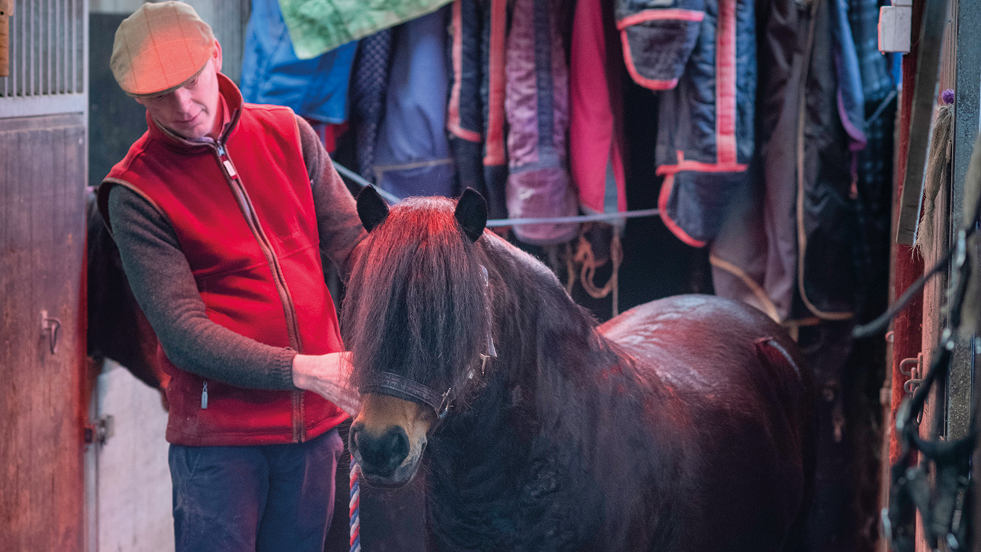 HAH300.shwsp_athome.julian_holding_pony_under_the_heat_lamps_jul