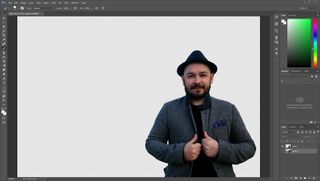 Screenshot of masked off man in Photoshop