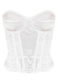 Pretty Little Thing, White Satin Corset&nbsp;