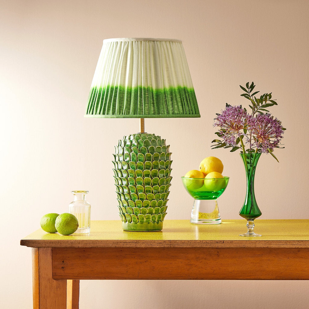 Smaller Stucco Table Lamp in Emerald