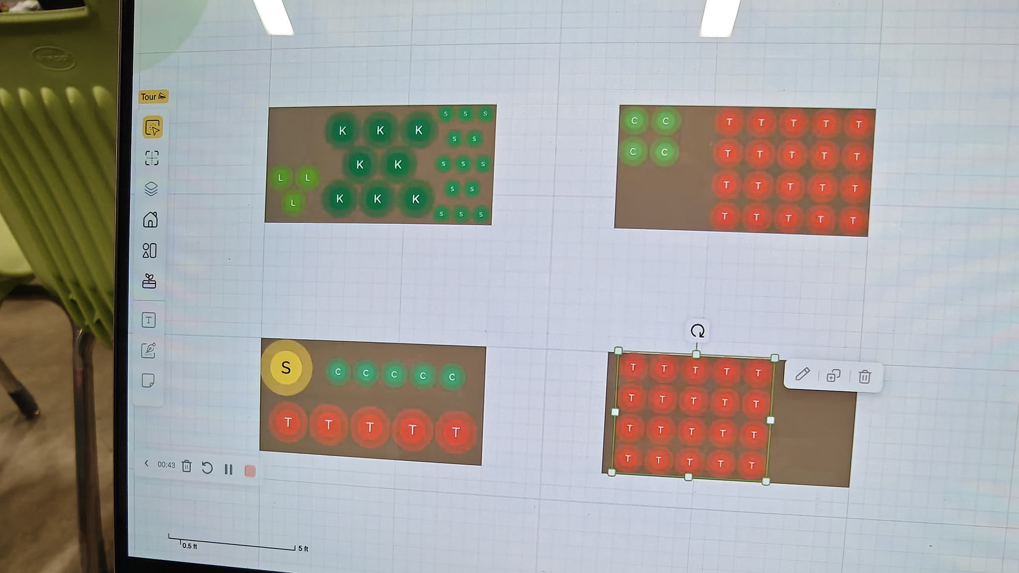 Creating a garden layout on the Seedtime app on a computer