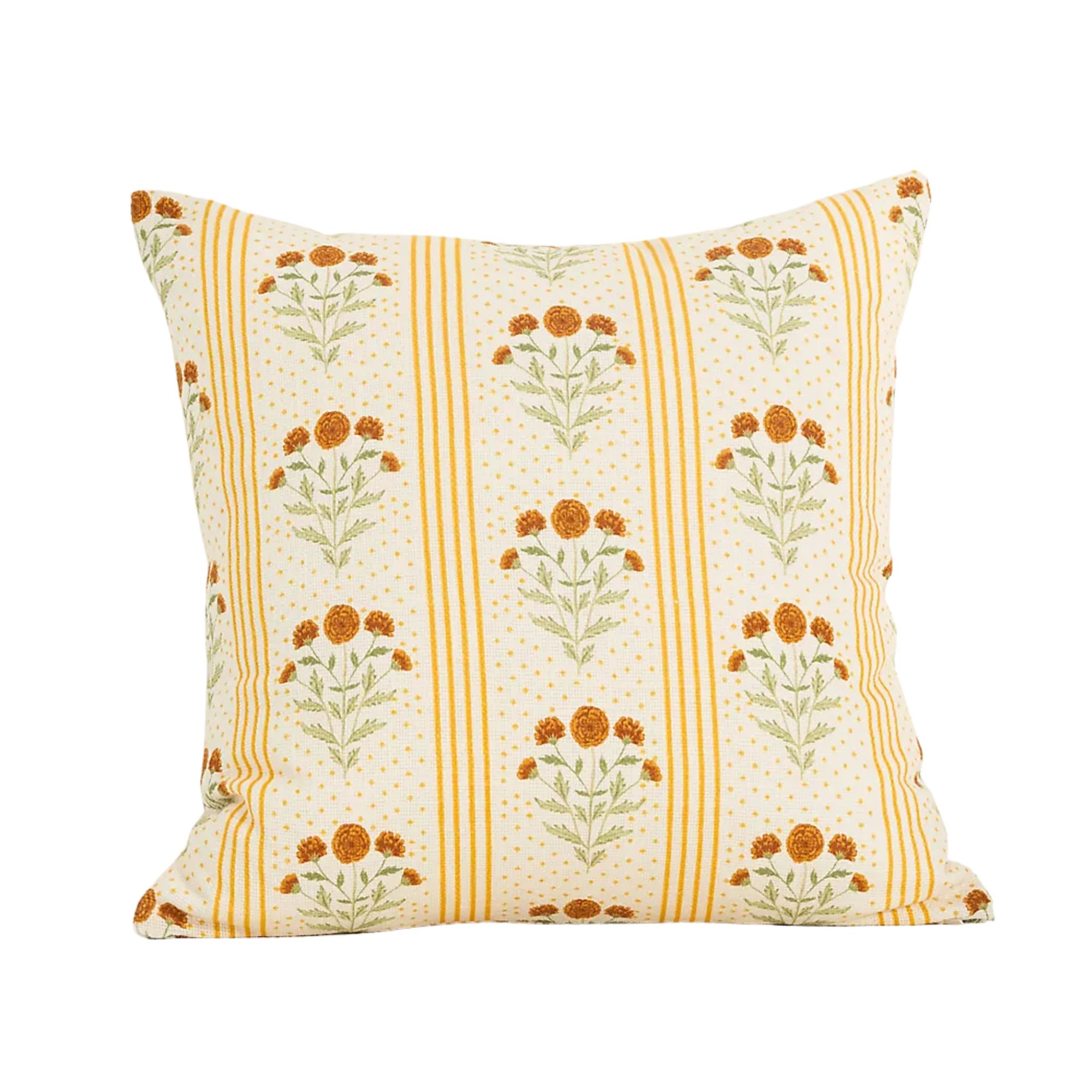 Anthropologie, Mira Cotton Woven Printed Floral Pillow