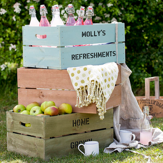 wooden storage container for bottles fruits for outdoor living