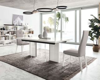 White high gloss dining table by Fishpools