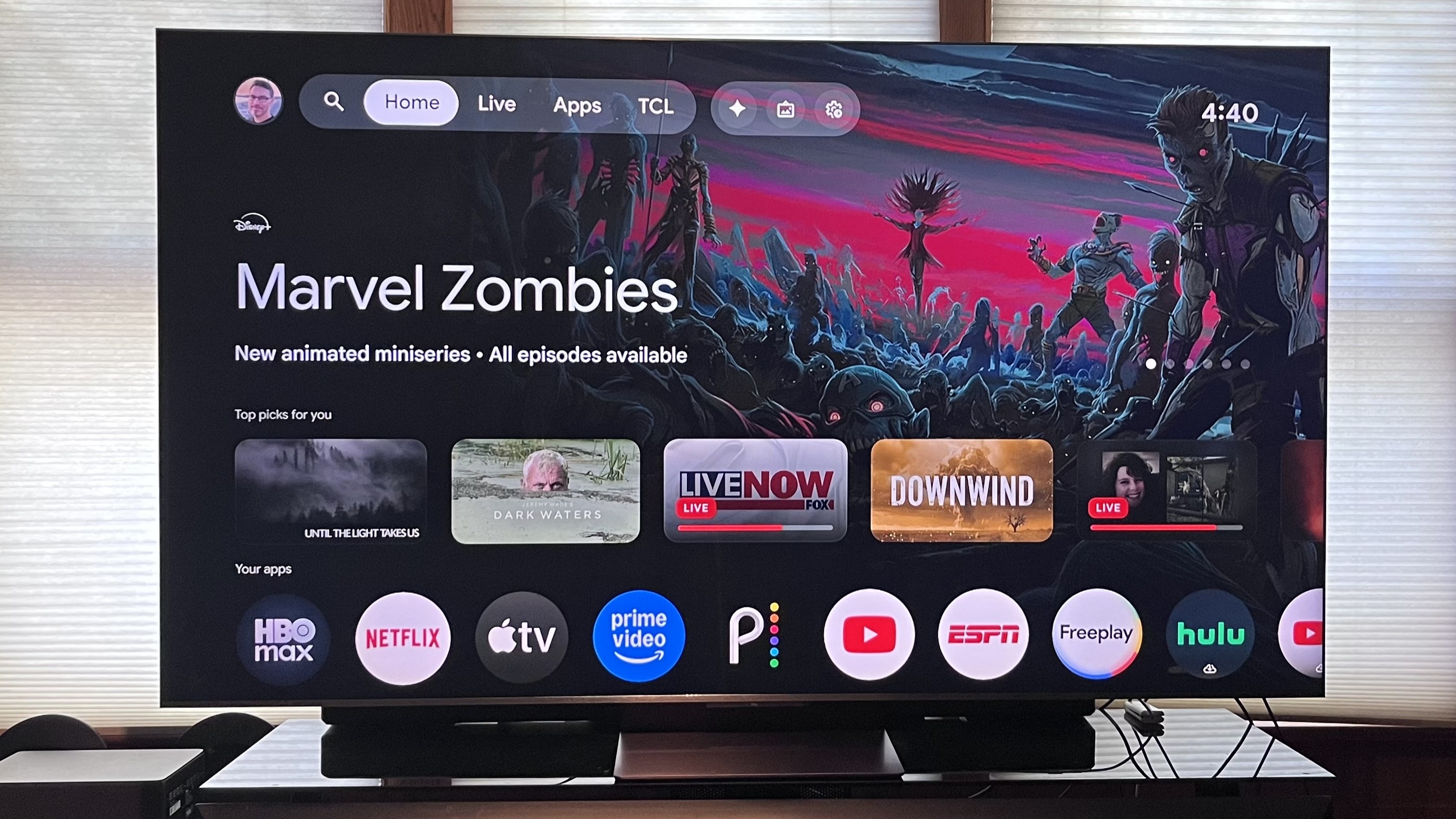 TCL QM9K Google TV smart TV interface screens