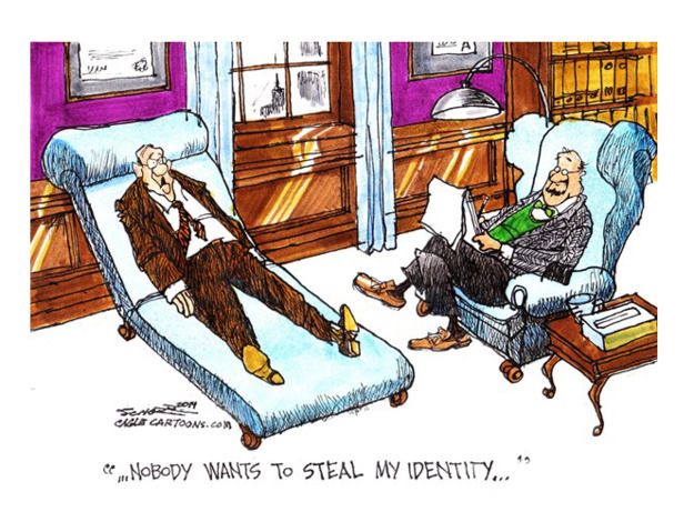 Editorial cartoon identity theft