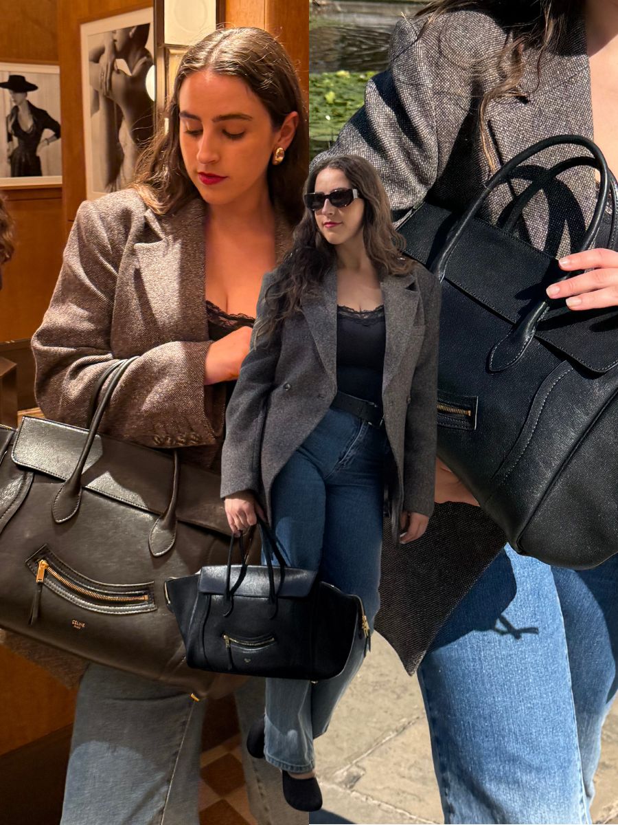 Woman carries Celine New Luggage bag