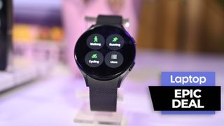 Samsung Galaxy Watch 5 Pro smartwatch against Bokeh background
