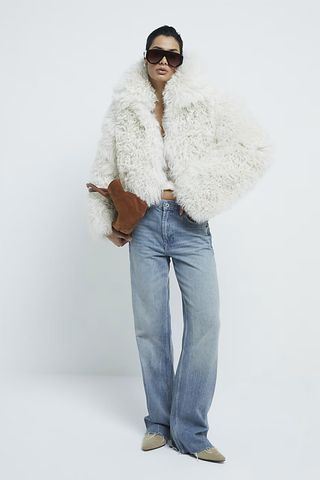 river island faux fur coat