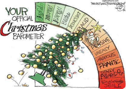Editorial cartoon U.S. Christmas barometer