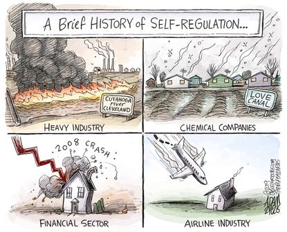 Editorial Cartoon U.S. self regulation Boeing